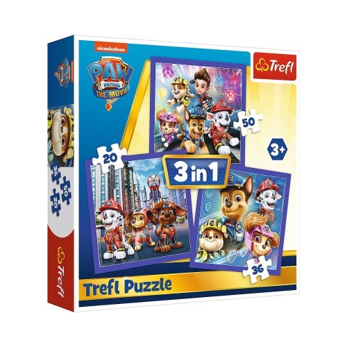 Puzzle 3in1 Patrula catelusilor gata de actiune