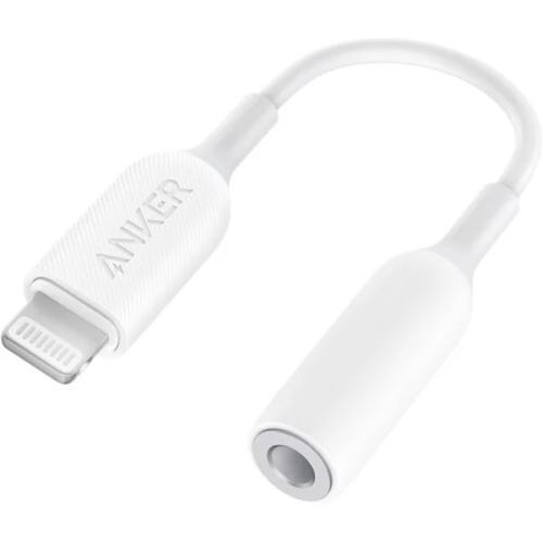 Adaptor Audio Anker Lightning la Jack 3.5mm, MFi Alb