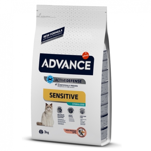 Hrana uscata Pisici Adulte Sterilizate, cu somon si orez 3 kg, Advance Sensitive