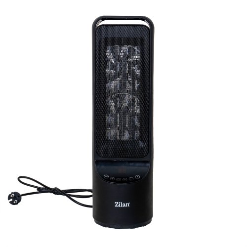 Aeroterma ceramica turn, putere 2000W, timer 12H, 2 trepte de viteza, cu telecomanda, Zilan