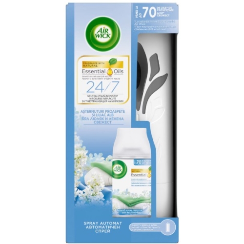 Odorizant de camera, Aparat+Rezerva liliac alb 250 ml, Air Wick Freshmatic