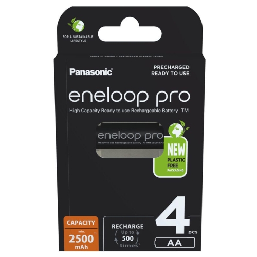 Acumulatori Eneloop Pro 4 x AA R6 2500mAh Eco, Panasonic