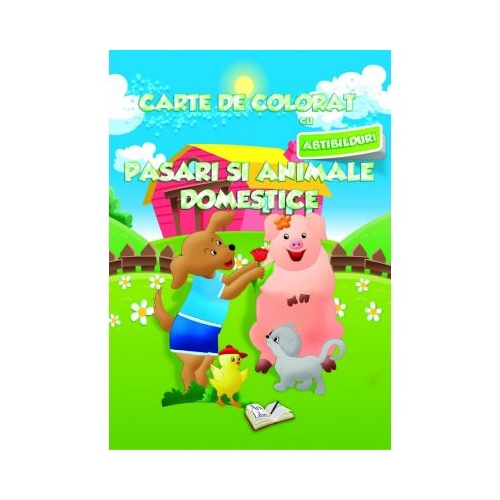 Carte de colorat cu abtibilduri. Pasari si Animale Domestice, editura Ars Libri