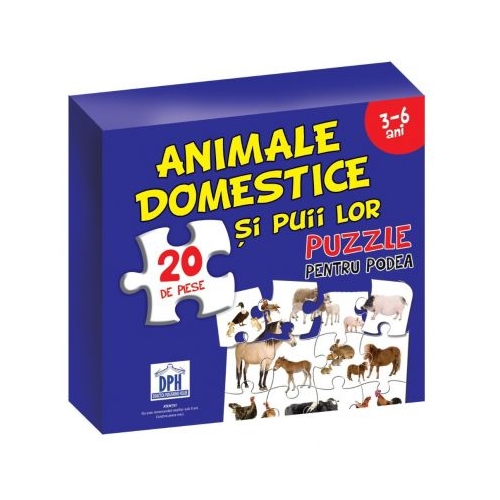 Animale domestice si puii lor. Puzzle pentru podea 3-6 ani Carti pentru copii Didactica Publishing House