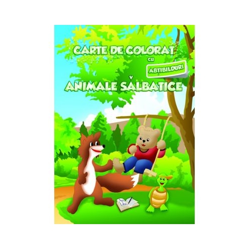 Carte de colorat cu abtibilduri. Animale Salbatice, editura Ars Libri