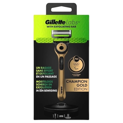 Aparat de ras Gillette Labs Champion Gold Edition, 1 rezerva, suport magnetic