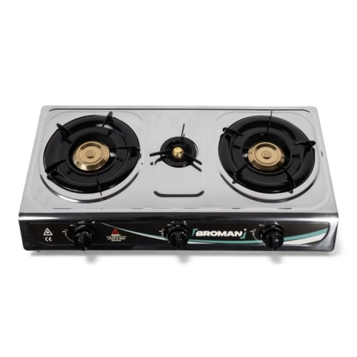 Aragaz Cu 3 Ochiuri Inox, Exterior, Broman