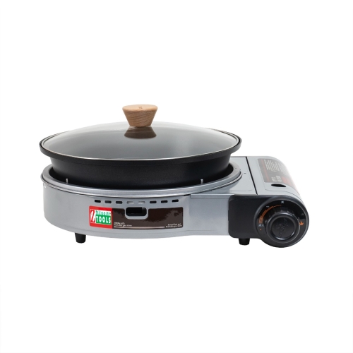 Aragaz camping, cu oala si capac de sticla,2.3kw, aprindere electrica, Z-tools