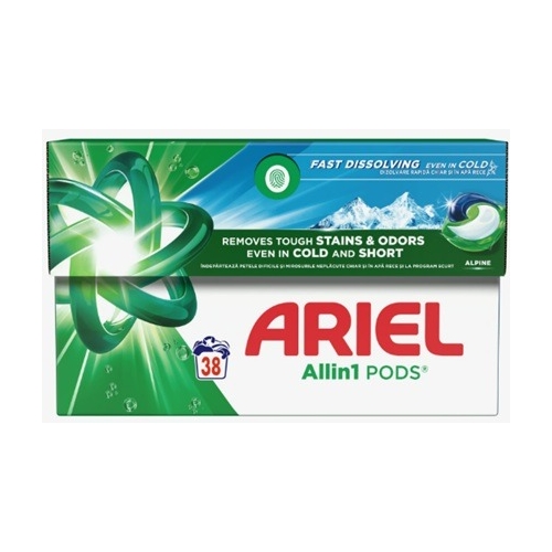 Detergent capsule ARIEL All in One PODS Alpine, 38 spalari