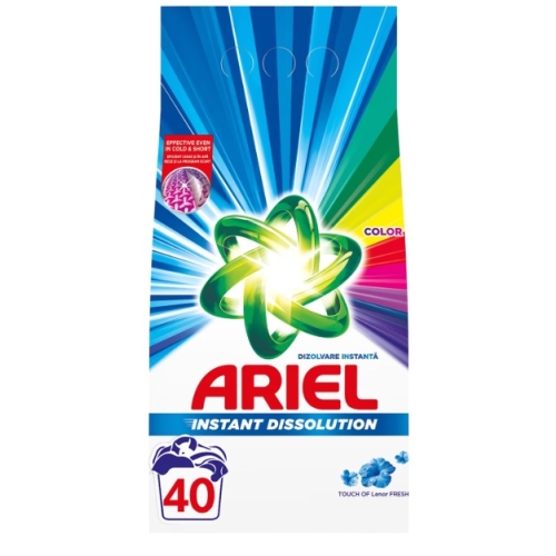 Detergent pudra pentru rufe Touch of Lenor, 3 kg, 40 spalari, Ariel Color