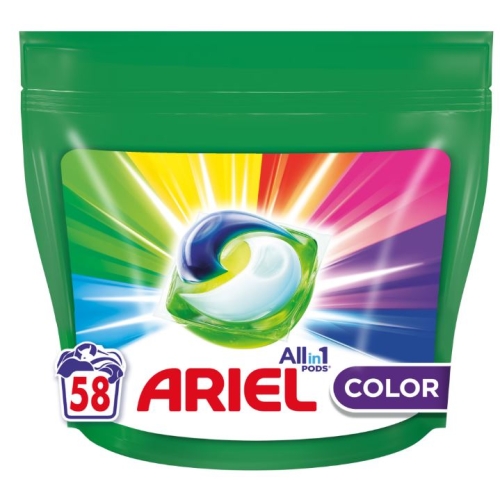 Detergent de rufe capsule, All in One, Color, 58 spalari, Ariel