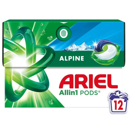Detergent de rufe capsule, Alpine, 12 buc, 12 spalari, Ariel