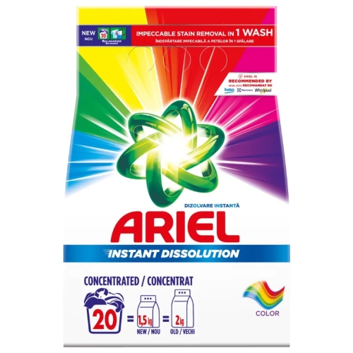 Ariel Detergent pudra pentru haine/rufe Color, 20 spalari, 1.5 kg