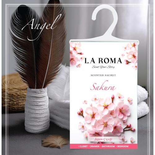 Odorizant de dulap, saculet parfumat Floare de cires, 26 g, La Roma