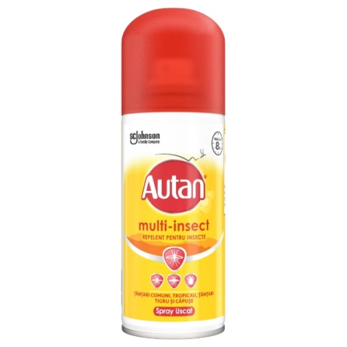 Autan Spray uscat Multi Insect, 100 ml. Produs impotriva tantarilor
