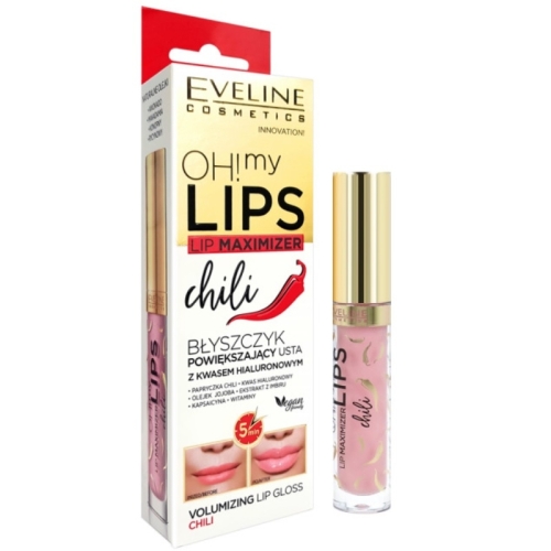 Balsam de buze Oh! My Lips pentru volumul buzelor cu Chili, 4.5 ml, Eveline Cosmetics, Produse de Ingrijire ten
