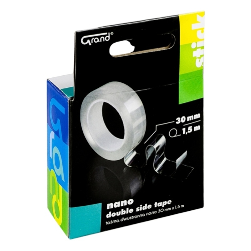 Banda dublu adeziva siliconica nano Grand 130-1956, 30mm x 1.5m, transparent, blister