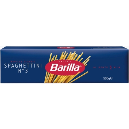 Paste lungi spaghettini n.3 Barilla, 500g