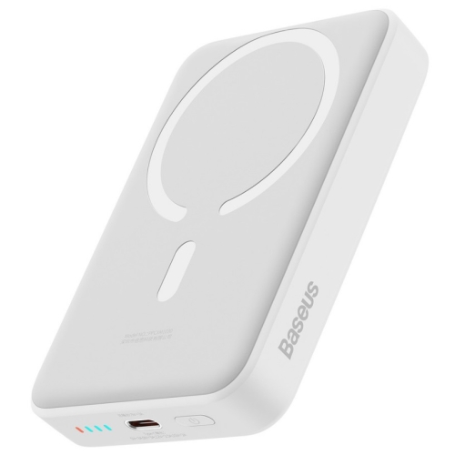 Baterie externa Baseus Magnetic Mini, 10000 mAh, 30W, Wireless Fast Charge Alb