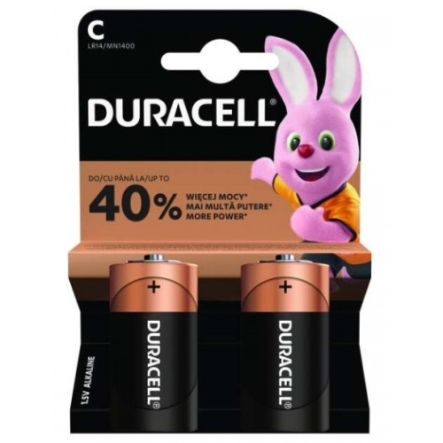 Baterii alcaline, 2 buc, Duracell - Basic C cu capacitate de incarcare pana la 10 ani