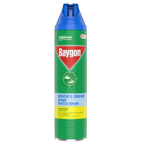 Baygon Spray pentru muste si tantari, 400 ml. Produs impotriva tantarilor si a insectelor