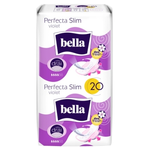 Bella Absorbante Perfecta Slim Silky Drai Violet, 20 bucati. Produs de igiena personala