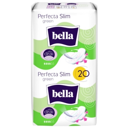 Bella Absorbante Perfecta Slim Silky Drai Green, 20 bucati. Produs de igiena personala