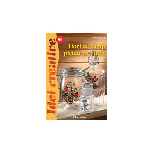 Flori de camp pictate pe sticla