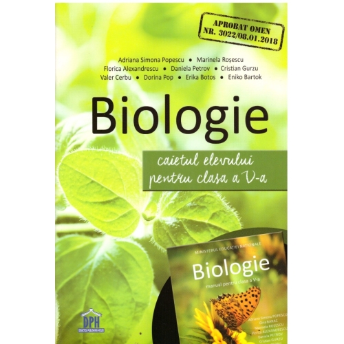 Biologie. Caietul elevului pentru Clasa a V-a - Adriana Simona Popescu, editura Didactica Publishing House