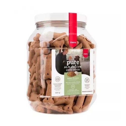 Biscuiti cu proteina de insecte si orez pentru caini, 600 g, Mera Pure Sensitive