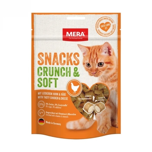 Biscuiti Pisici Snacks Crunch Soft Pui 200 g Mera
