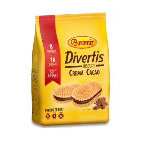 Biscuiți Divertis cacao Family Pack 240 gr, Boromir