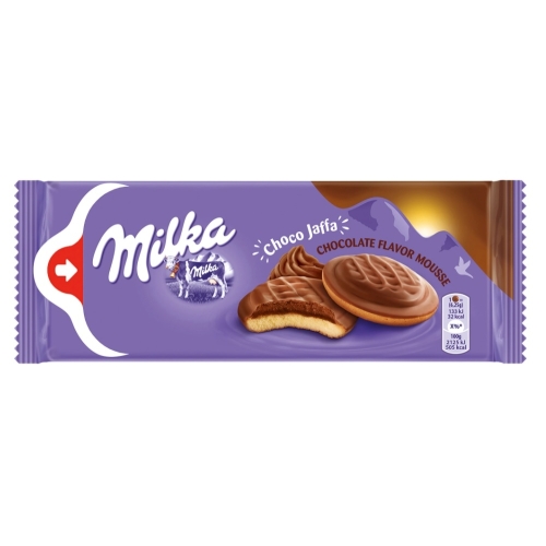 Biscuiti cu spuma de ciocolata si glazura de ciocolata, 128 g, Milka