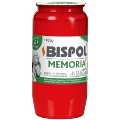 Candela rezerva Bispol WO2, 48 h, rosu, 105g, 10 buc/set