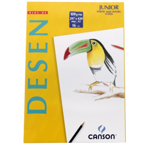 Bloc de desen A3 Canson, 16 file, 120g/mp