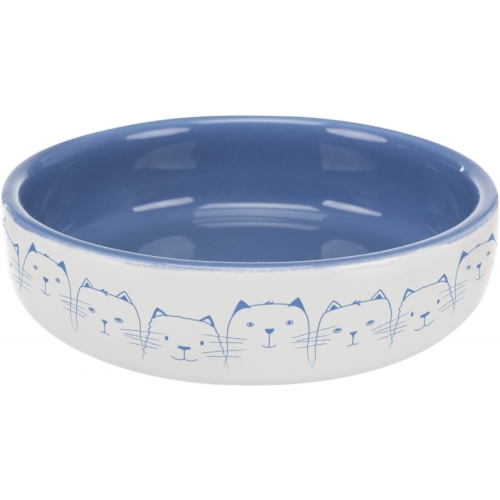Trixie Castron Ceramic Pentru Pisici, 0.3 l/ 15 cm, Albastru/Alb, 24770