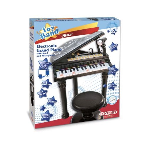 Pian Electronic negru cu scaun si microfon, Bontempi