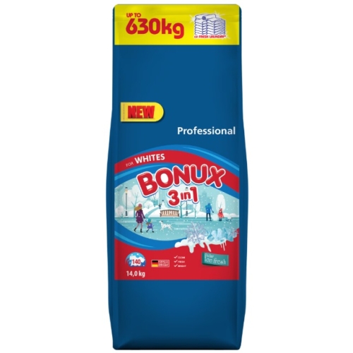 BONUX 3IN1 DETERGENT PROFESSIONAL 14KG WHITE ICE FRESH 140 SPALARI