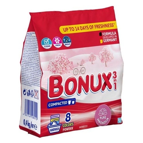 Detergent manual 3 in 1 Pure Magnolia, 8 spalari, 400g, Bonux