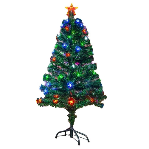 Brad Artificial 120 cm Cu Fibra Si Stelute Multicolore
