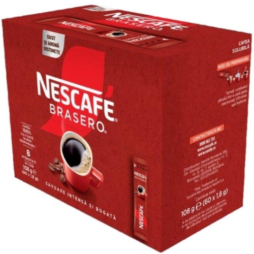 Cafea solubila, Nescafe Brasero, 1.8 g x 60 plicuri