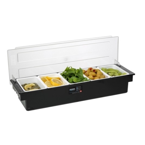 Port condimente, 5 compartimente, din policarbonat