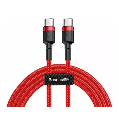 Cablu de date Baseus Cafule PD 2.0 60W, USB-C la USB-C, 1 metru, 20V, 3A Rosu