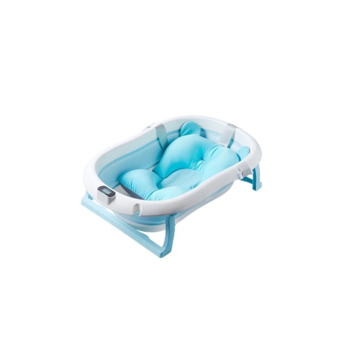 Cadita cu pernuta pentru bebelusi, termometru digital incorporat, pliabila, dop se scurgere, picioare anti-alunecare , bleu, U-Grow