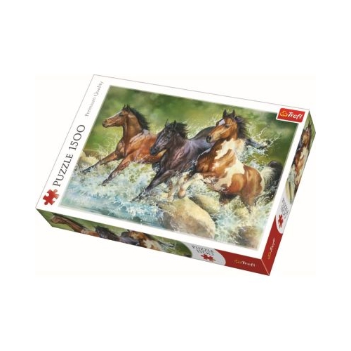 Puzzle trei cai salbatici 1500 de piese, Trefl
