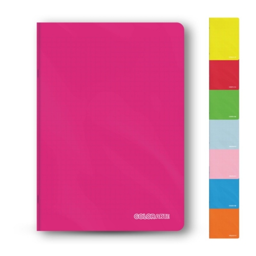 Caiet scolar A5 Colorarte, 60 file, matematica, colturi rotunjite, coperta plastic 230microni, 70g/mp