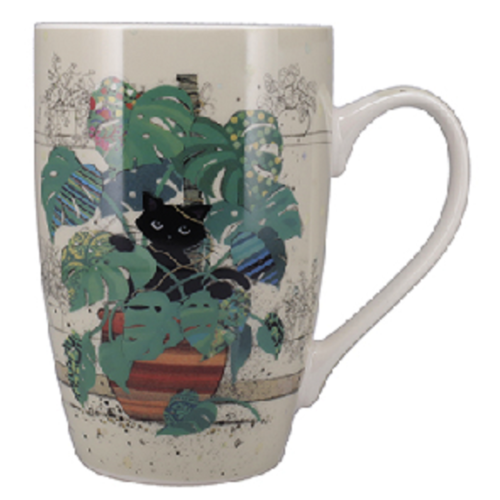 Cana Bug Art Chaton Monstera, 490 ml Portelan Alb, Kiub