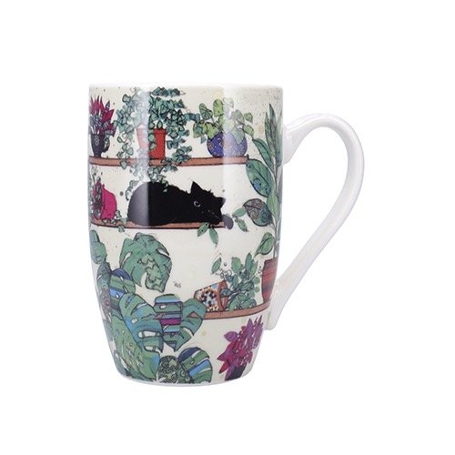 Cana Bug Art Caht on Plantes 490 ml Ceramica Multicolor Kiub