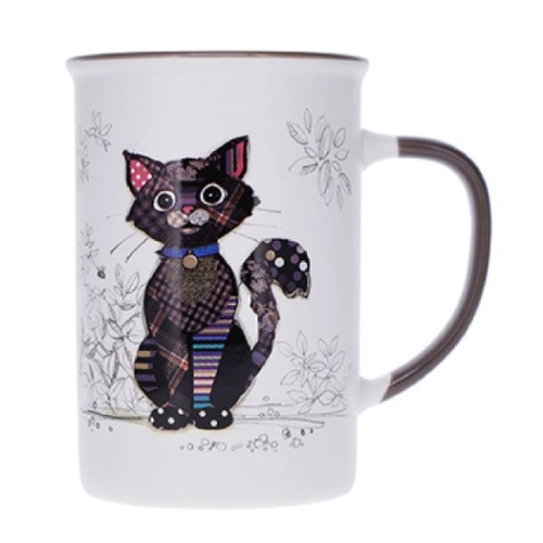 Cana Large Kook Chat noir 360 ml Portelan Alb Kiub