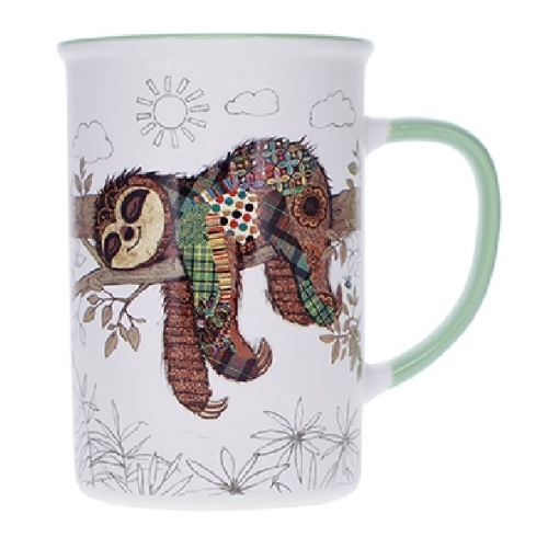 Cana Large Kook Paresseux 360 ml Portelan Multicolor Kiub